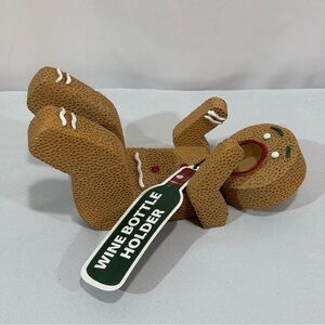 Funny Wine Bottle Holder Gingerbread Thirsty Wide Mouth Wild Eye Design Humor